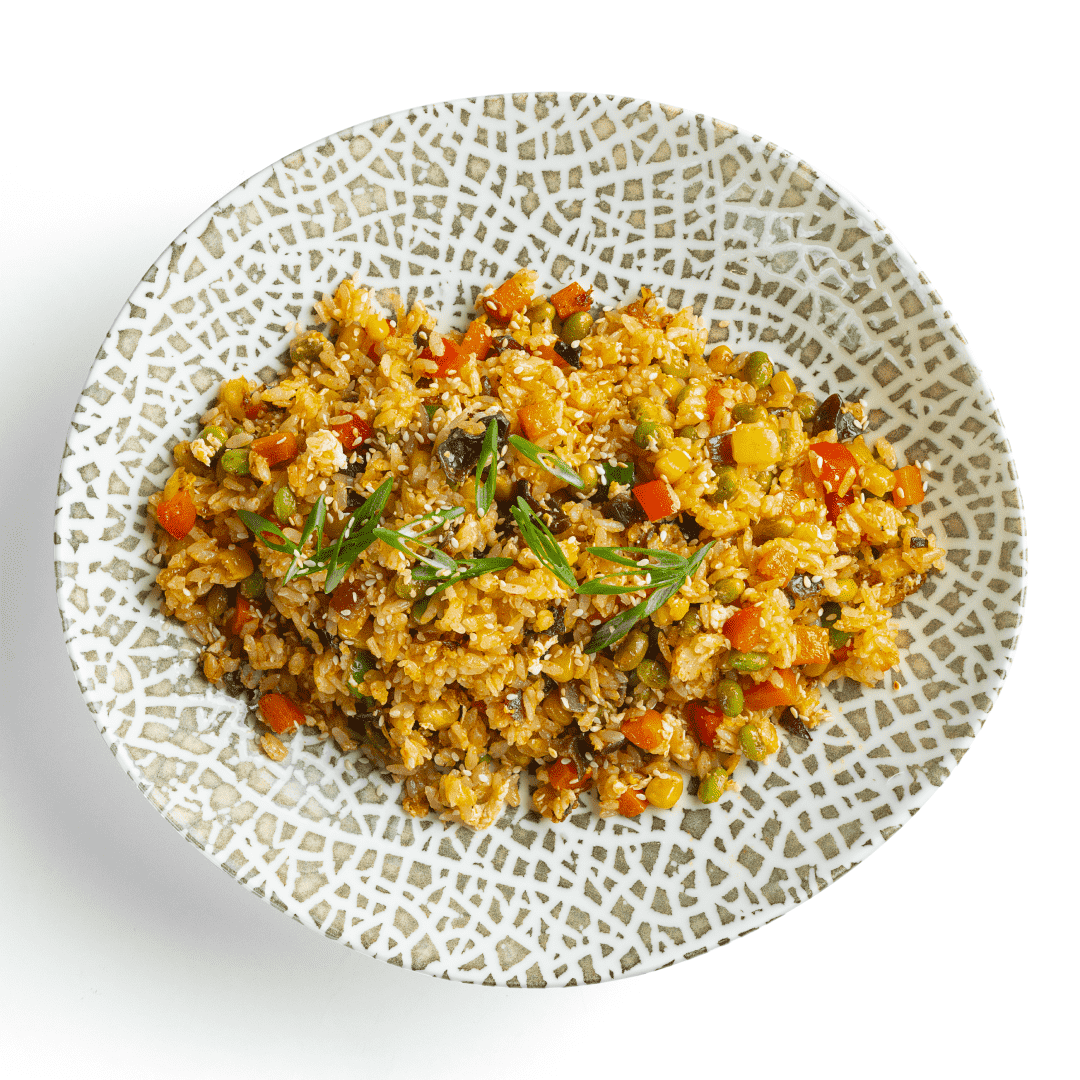 Жареный рис с овощами Жареный рис с овощами